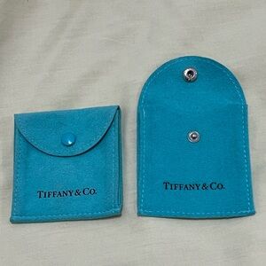 Pair of gusseted Tiffany jewelry pouches